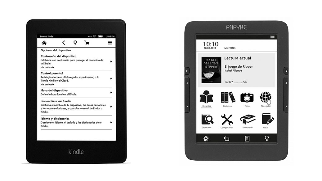 Kindle Paperwhite vs Papyre 630: Comparativa eReaders