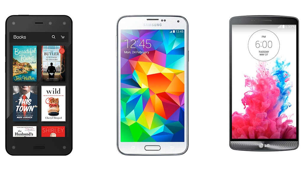 Amazon Fire Phone vs Samsung Galaxy S5 vs LG G3: comparativa smartphones
