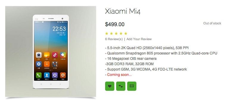 Xiaomi Mi4 características