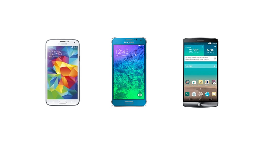 Samsung Galaxy Alpha vs Samsung Galaxy S5 vs LG G3: comparativa smartphones