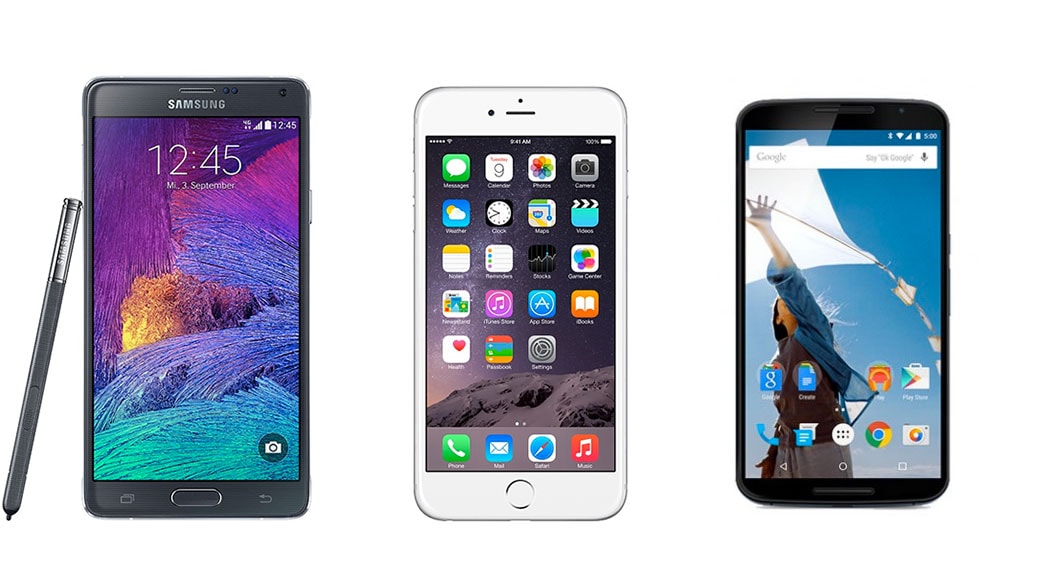 Google Nexus 6 vs Samsung Galaxy Note 4 vs Apple iPhone 6 Plus: comparativa phablets