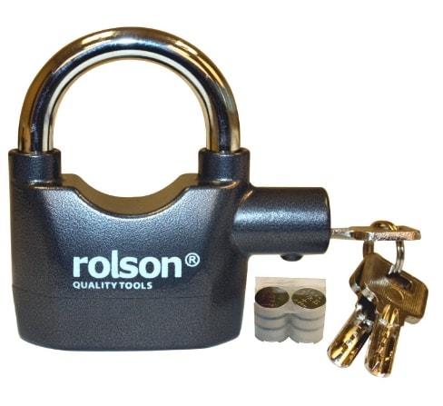 Rolson 66857 - Candado de seguridad con llave y alarma