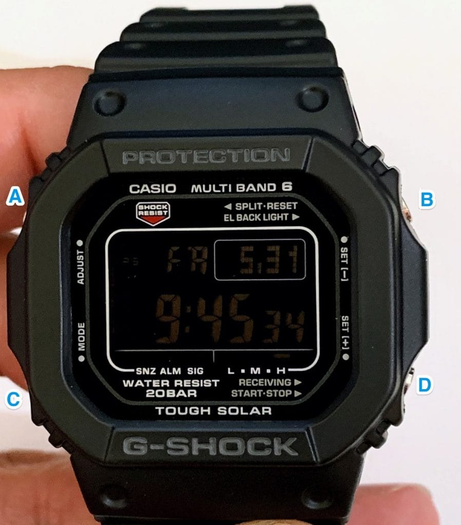 Botones Casio G-Shock GW-5610