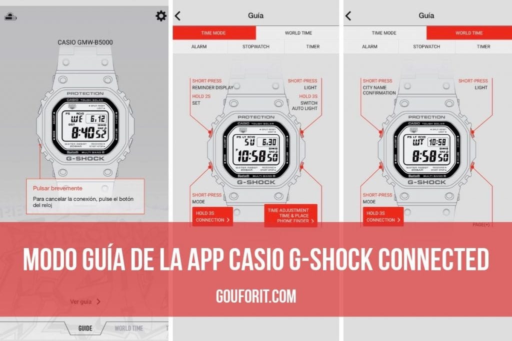 Modo guía app Casio G-Shock Connected