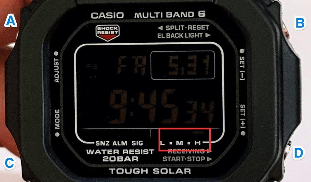 La carga solar del Casio G-Shock GW-5610