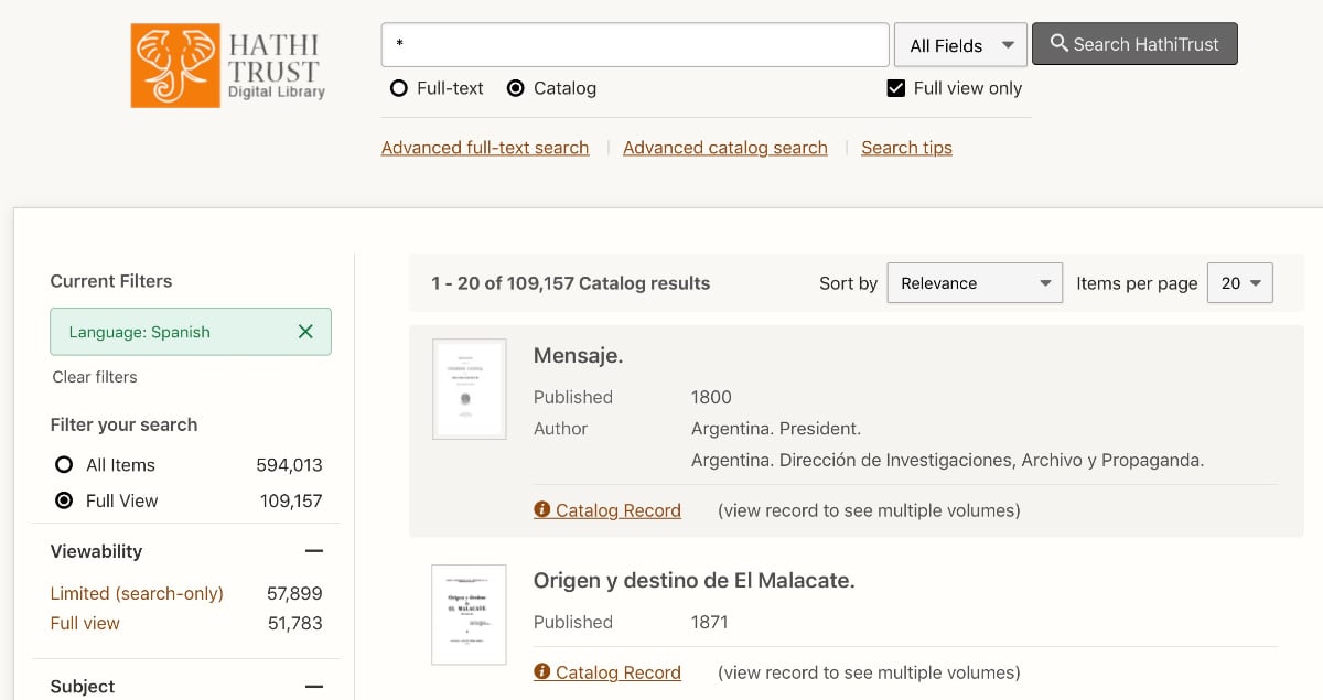 El mejor sitio para descargar ebooks gratis en español para tu Kindle: www.hathitrust.org