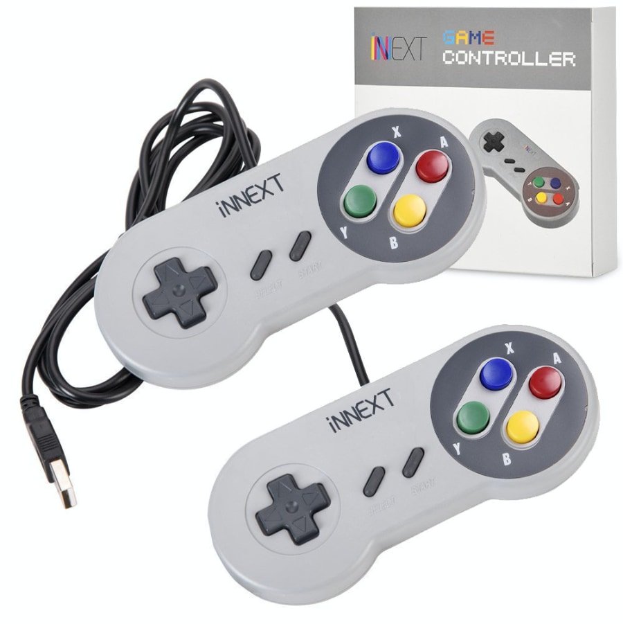 iNNEXT 2x Classic USB Gamepad Retro Controlador USB de juegos SNES para Windows, PC, Mac y Raspberry Pi System