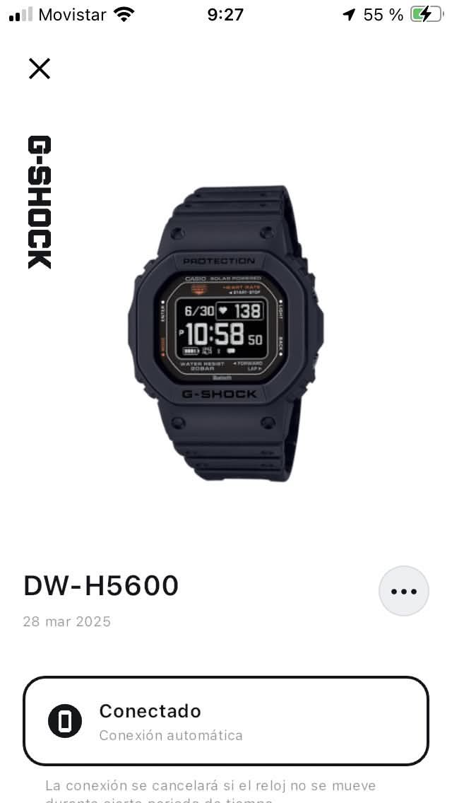App Casio Watches con el reloj DW-H5600