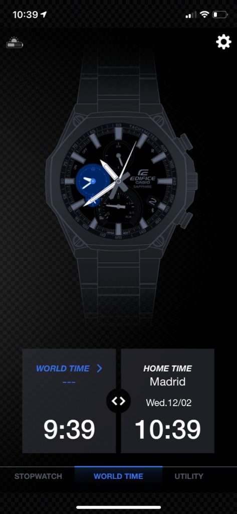 Casio Edifice Bluetooth: podemos cambiar la hora en la app de manera sencilla. 