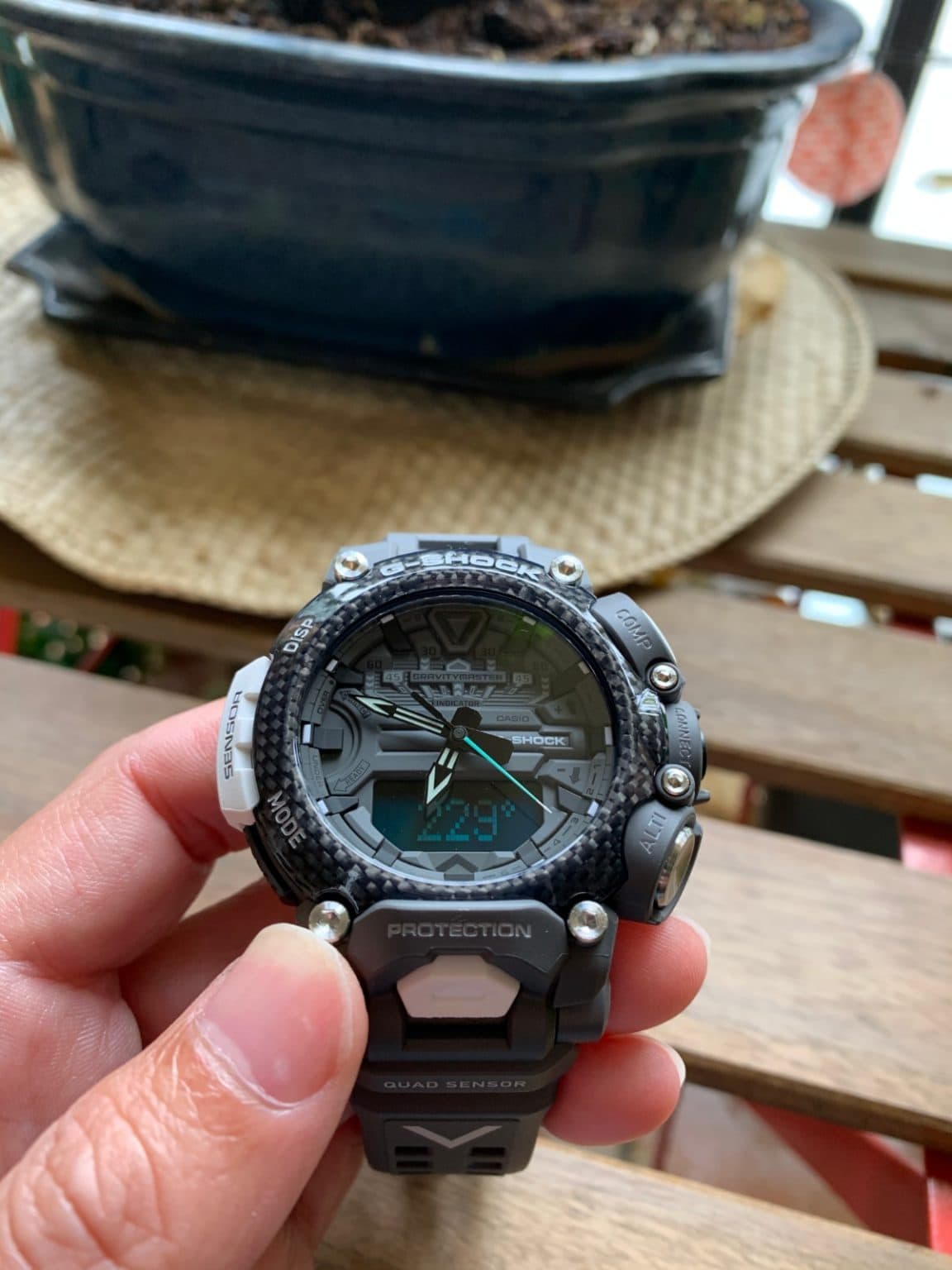 Lunette (bezel) Casio Gravitymaster GR-B200-1A/1A2, En Résine Renforcée Fibres, Noire - Neuf Avec étiquettes