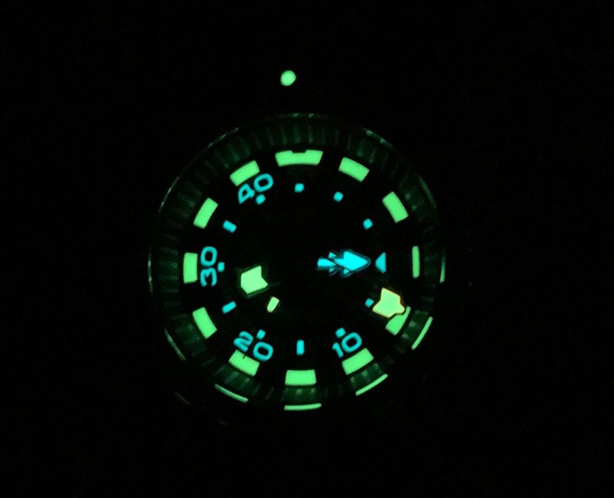 Reloj Citizen Aqualand Eco Drive BN2024-05E: lumen en oscuridad total. 