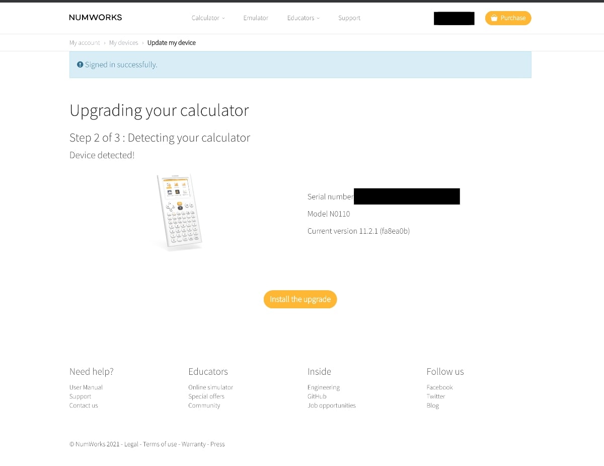 NumWorks Calculadora Gráfica: pasos web para actualización