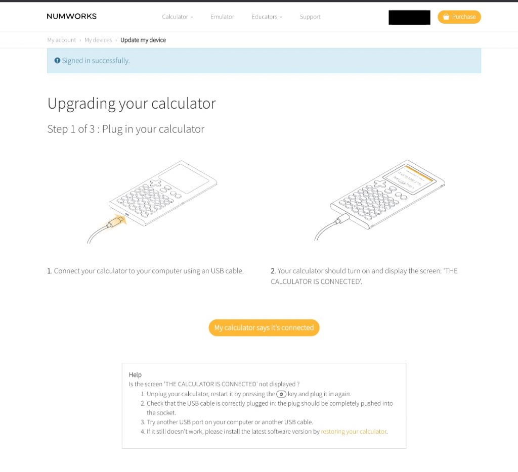 NumWorks Calculadora Gráfica: pasos web para actualización 