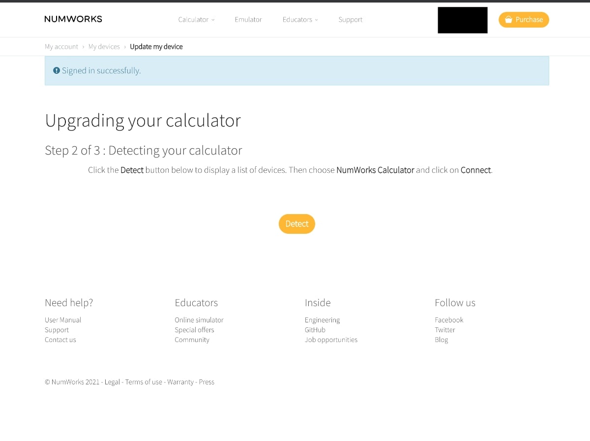 NumWorks Calculadora Gráfica: pasos web para actualización