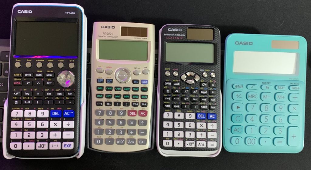 tipos de calculadora: Calculadora científica (gráfica o programable) vs. Calculadora financiera vs. Calculadora de oficina o bolsillo