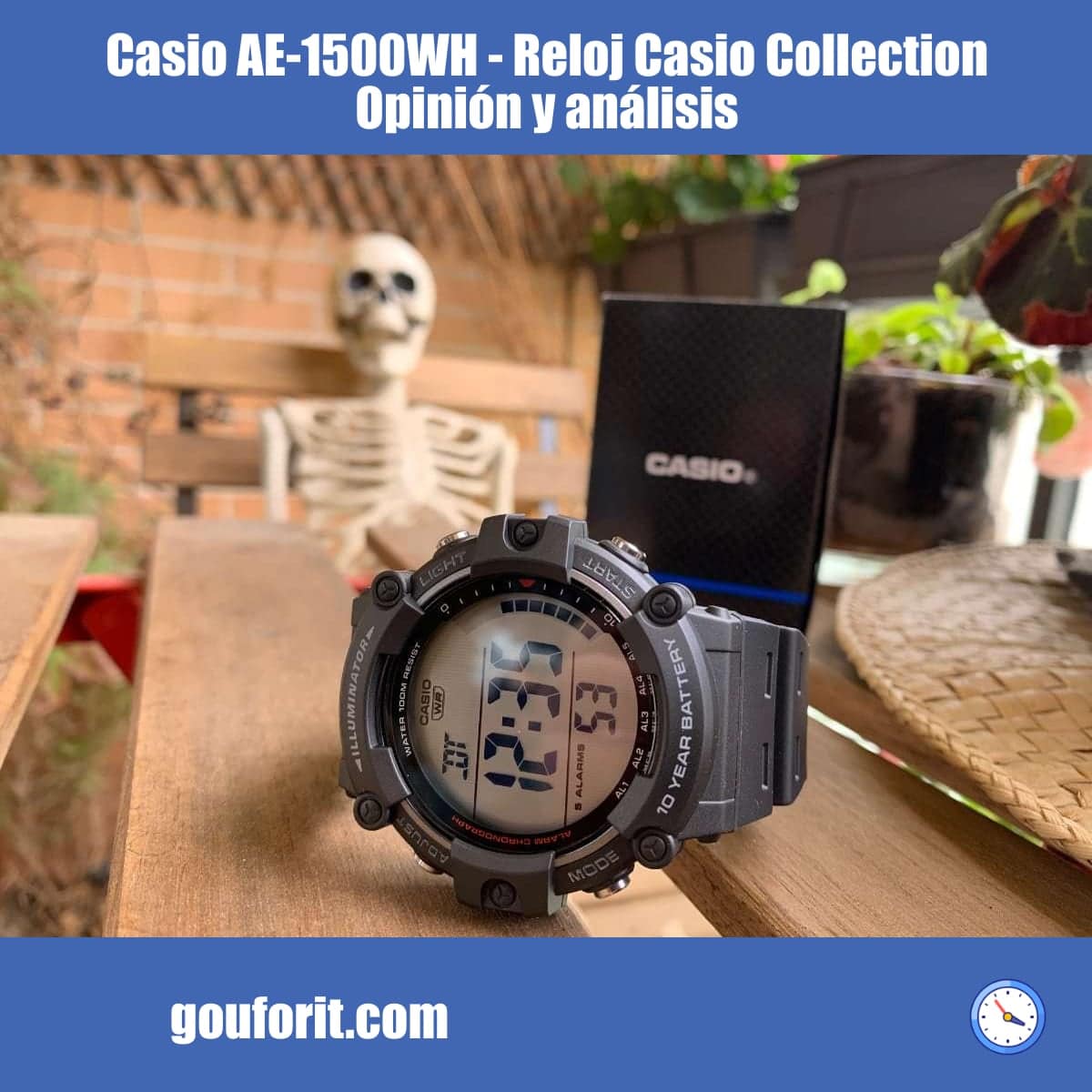 Casio AE-1500WH Reloj Casio Collection con 10 años de batería y 100M WR