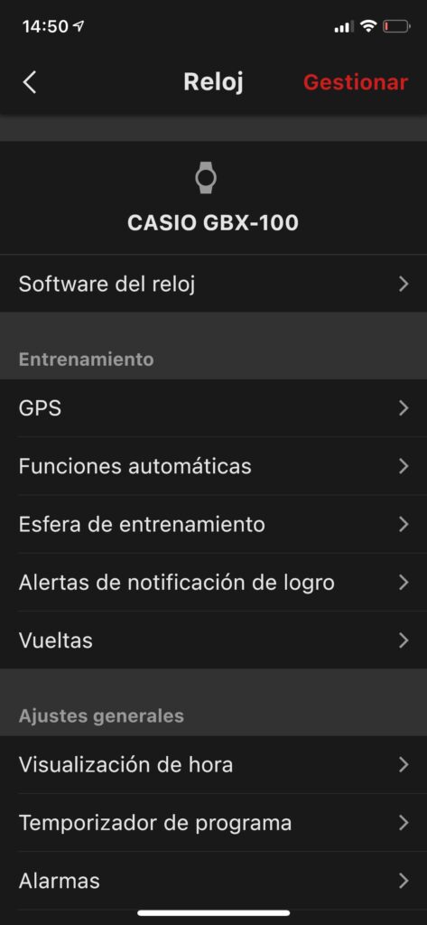 Casio G-Shock GBX-100: funciones y app