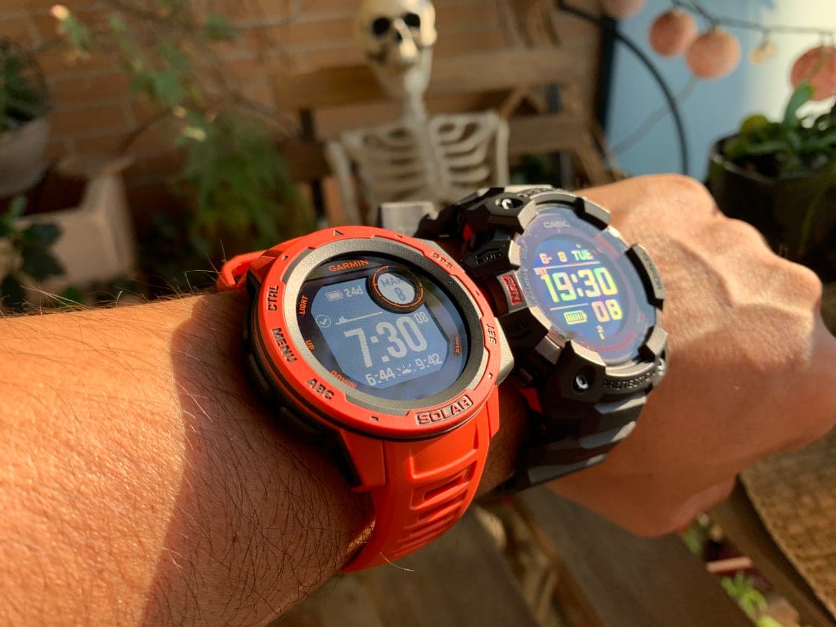 g shock gbd h1000 vs garmin instinct solar