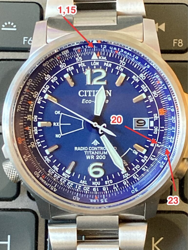 Citizen Pilot Super Titanium CB0230-81L: calculo