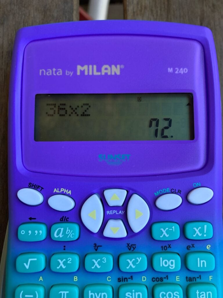 Milan M240 scientific calculator: 2-line display