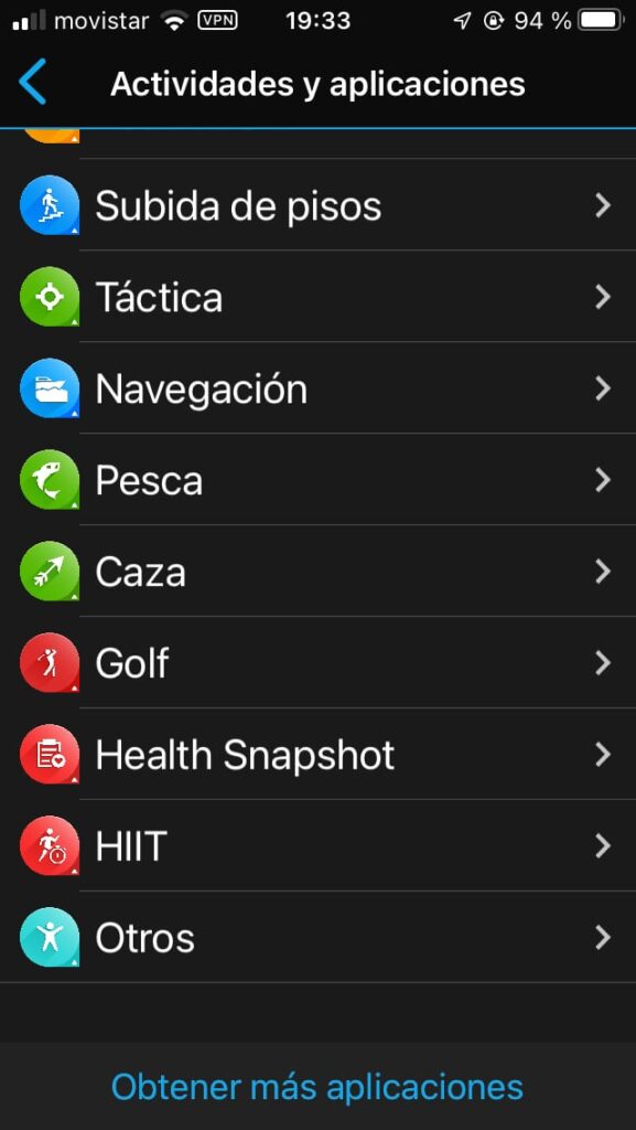 Garmin Instinct 2: widgets y apps