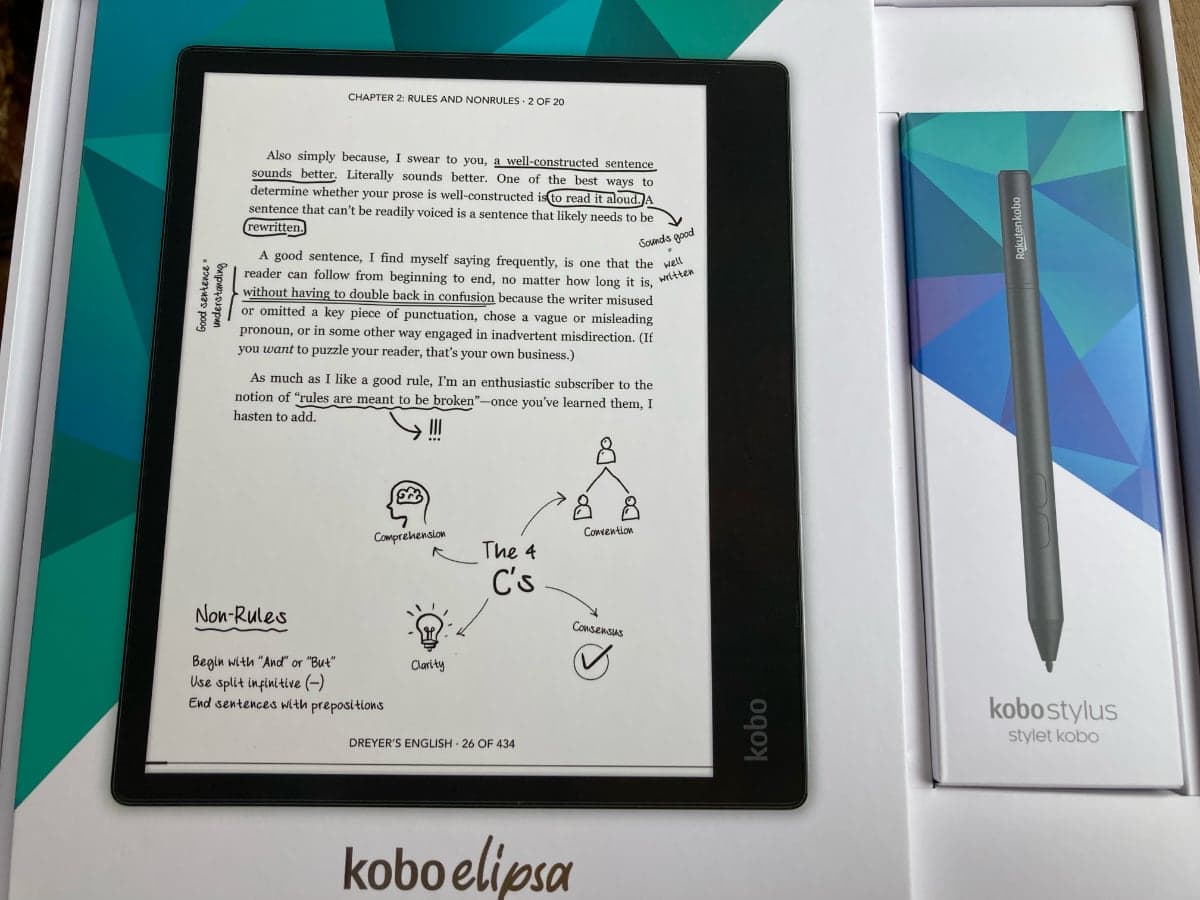 unboxing del Kobo Elipsa