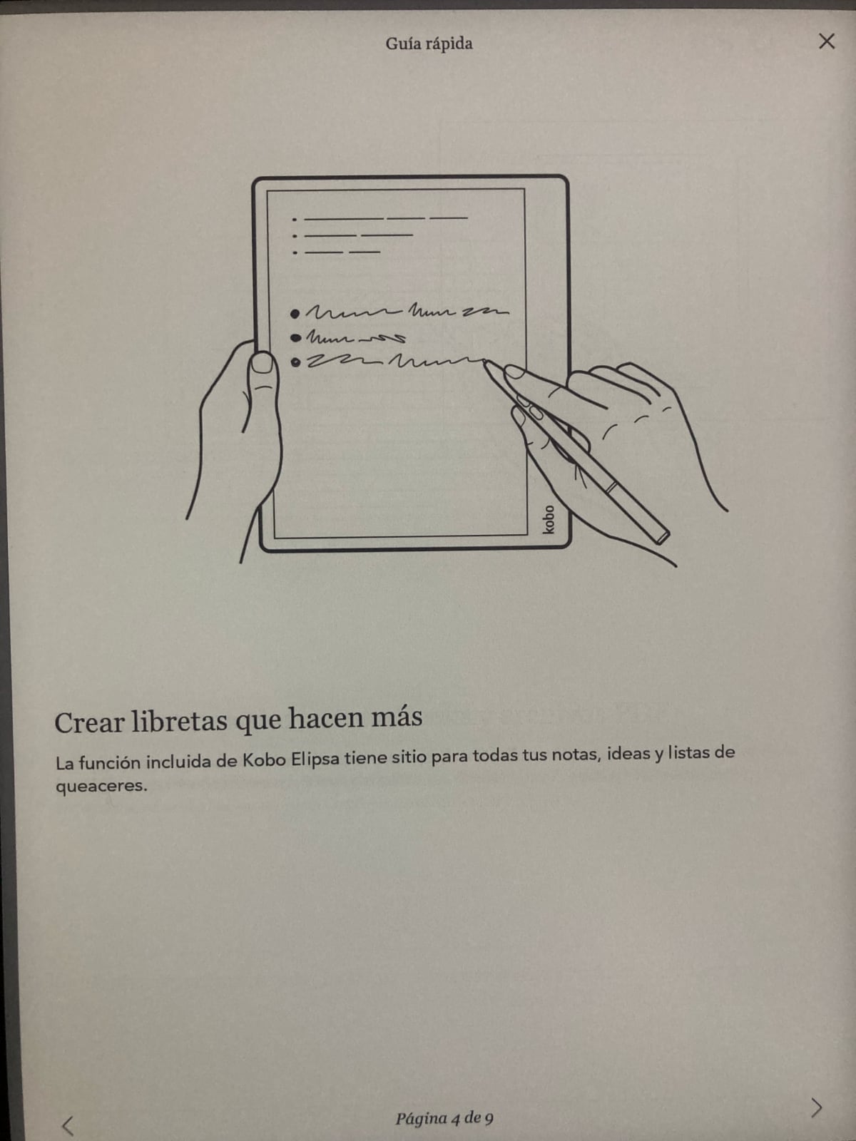 Guía rápida Kobo Elipsa