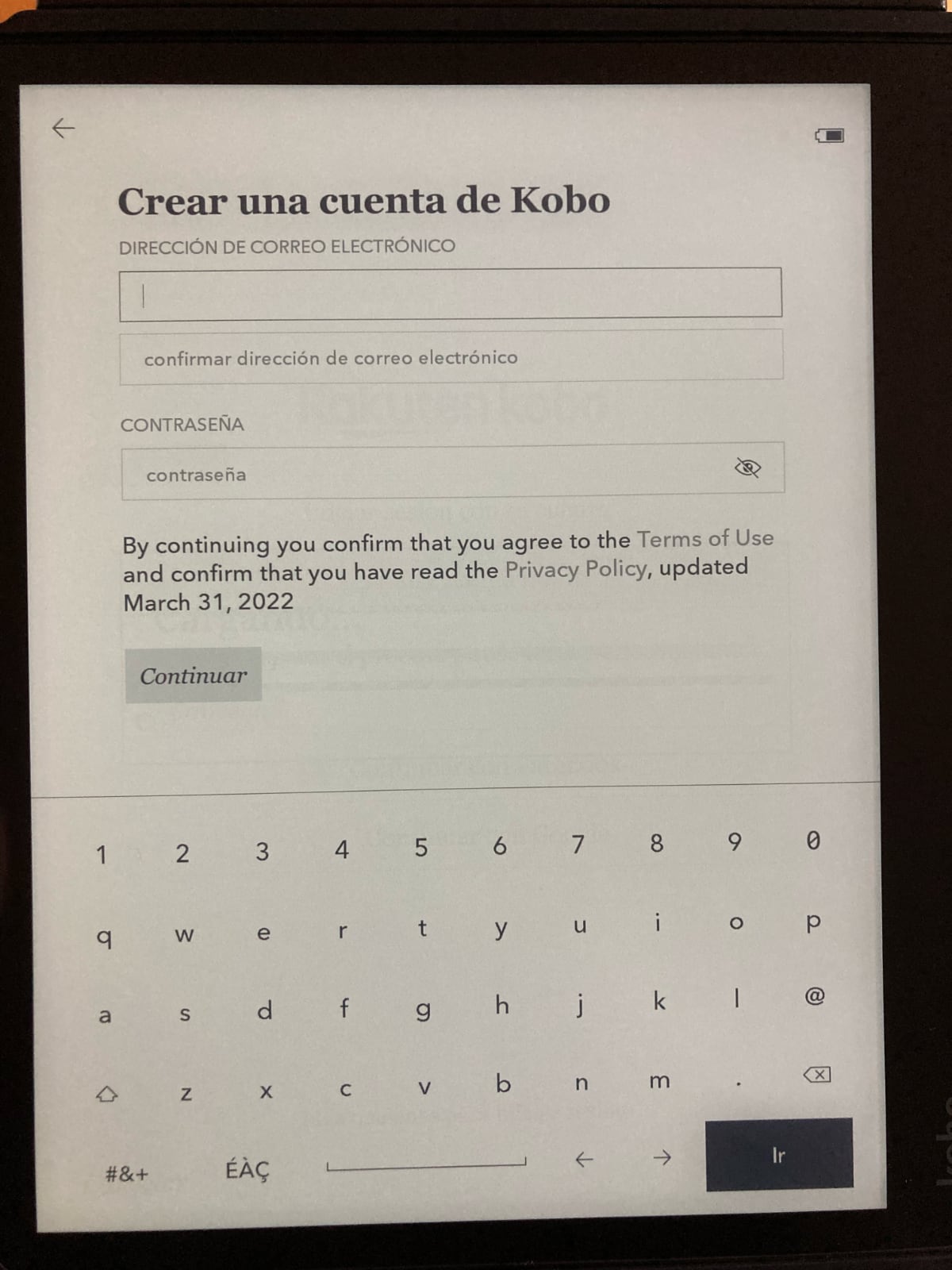Puesta en marcha Kobo Elipsa