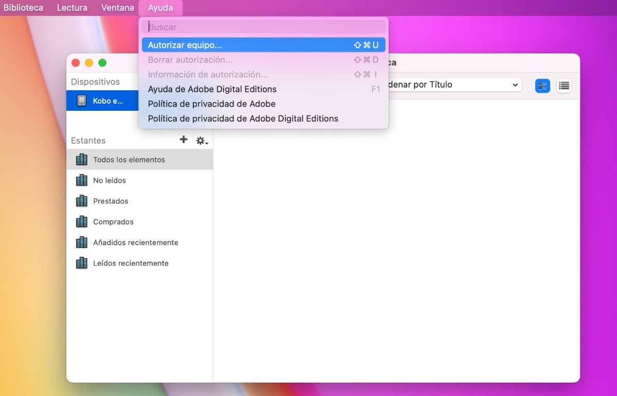 Como descargar libros de eBiblio en Kobo con Adobe Digital Editions
