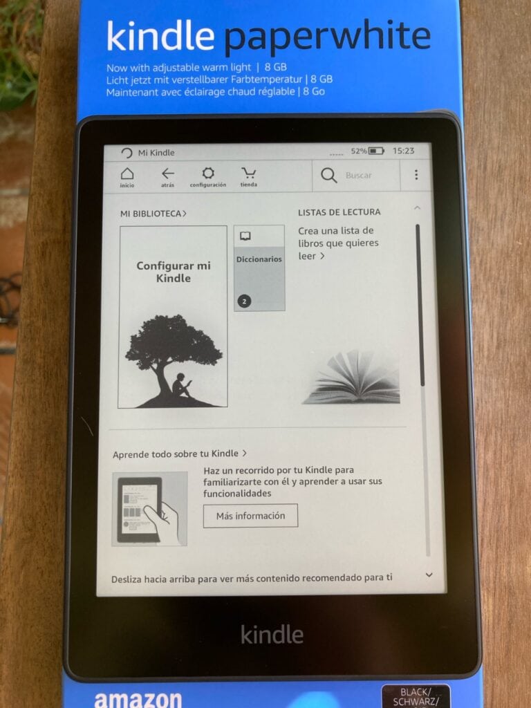 Amazon Kindle Paperwhite (2021): pantalla inicial