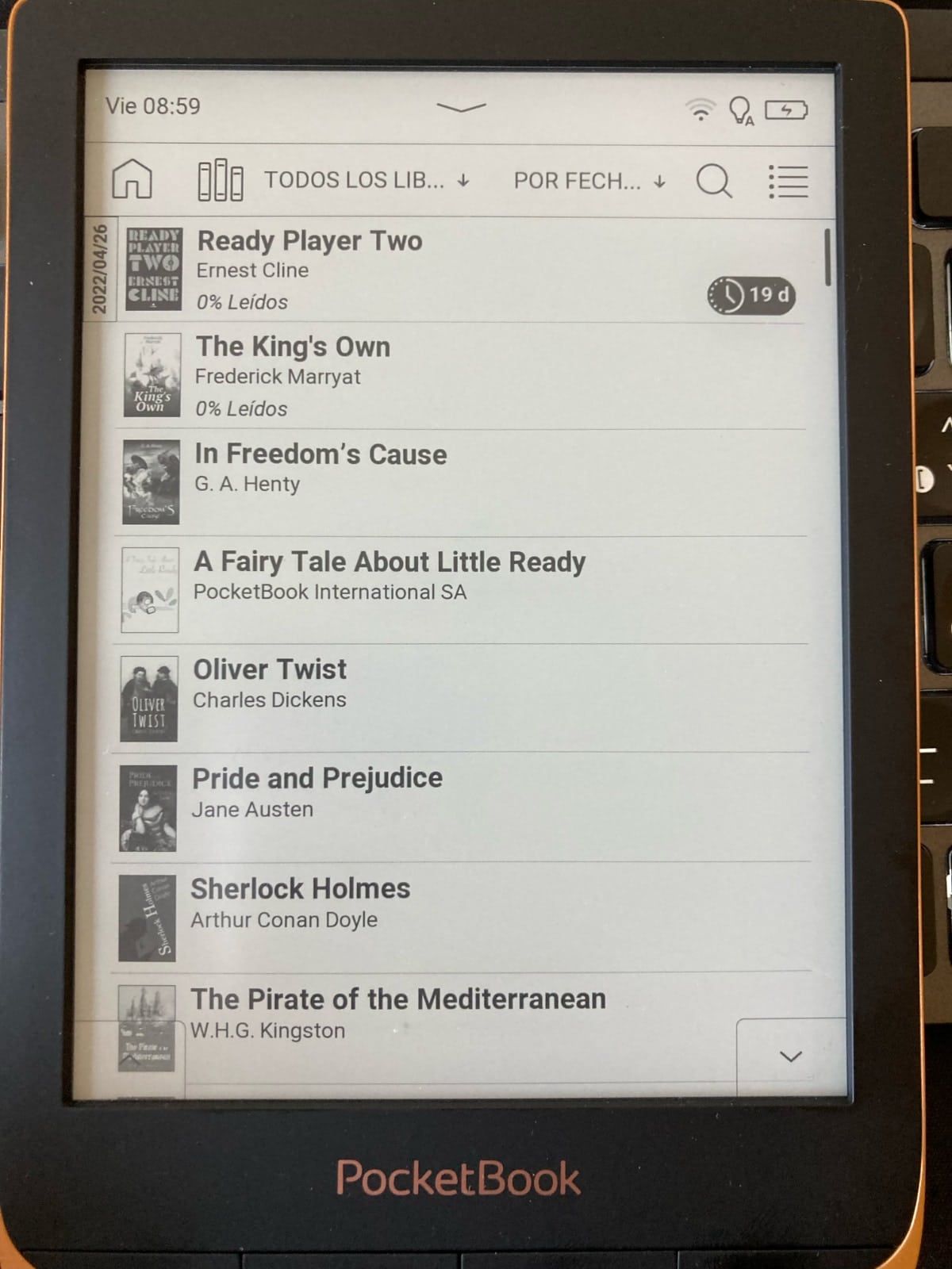 ebook con Adobe DRM en PocketBook desde eBiblio: cuando hemos pedido prestado el libro. 