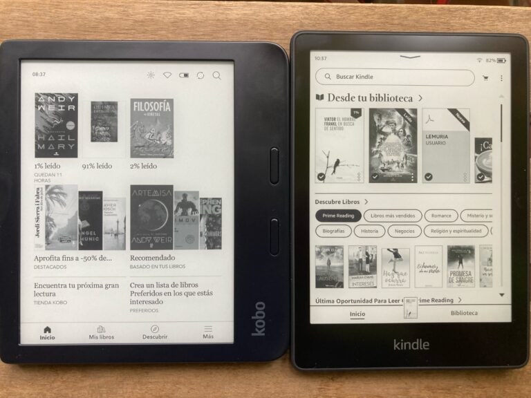 Kindle Paperwhite 5 (2021) vs Kobo Libra 2 comparativa eReaders