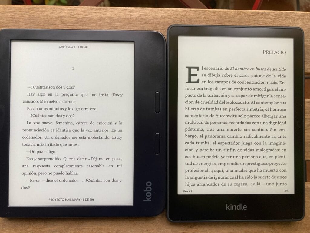 Kindle Paperwhite 5 (2021) vs Kobo Libra 2: fuentes y contraste
