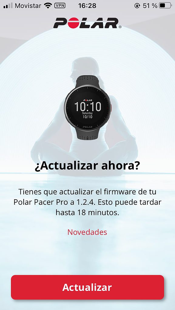 Polar Pacer Pro: configuración app Polar Flow