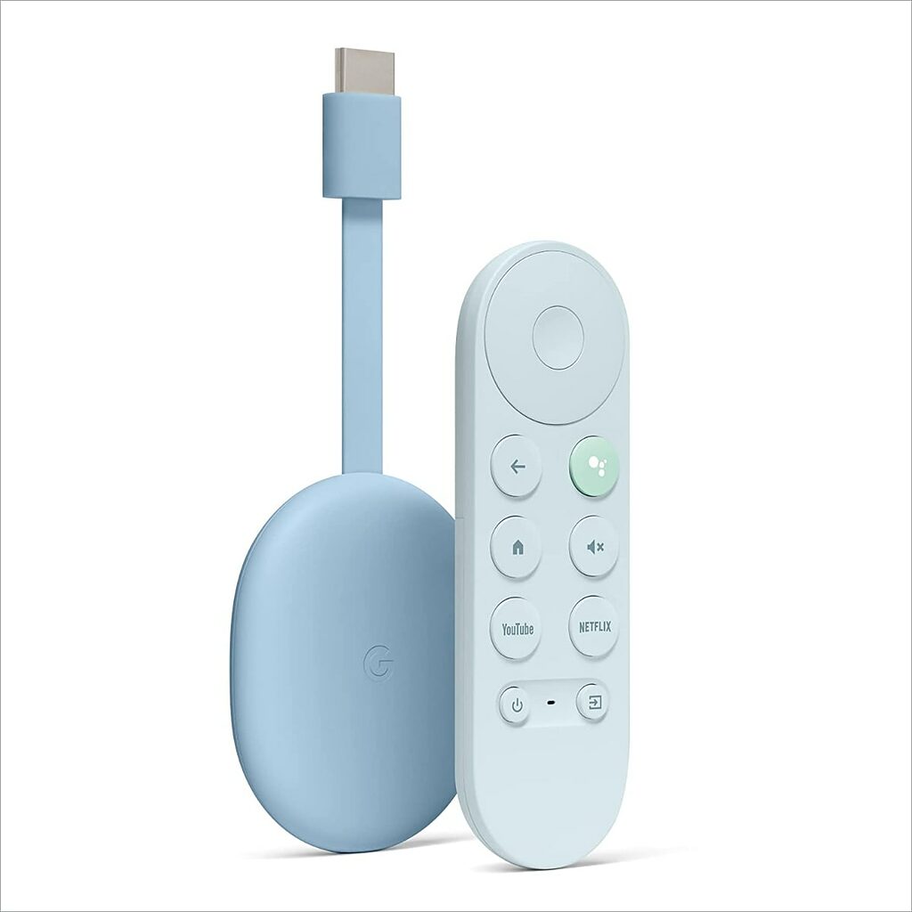 Chromecast con Google TV (4K) Cielo - Entretenimiento en streaming, en tu TV y con búsqueda por voz