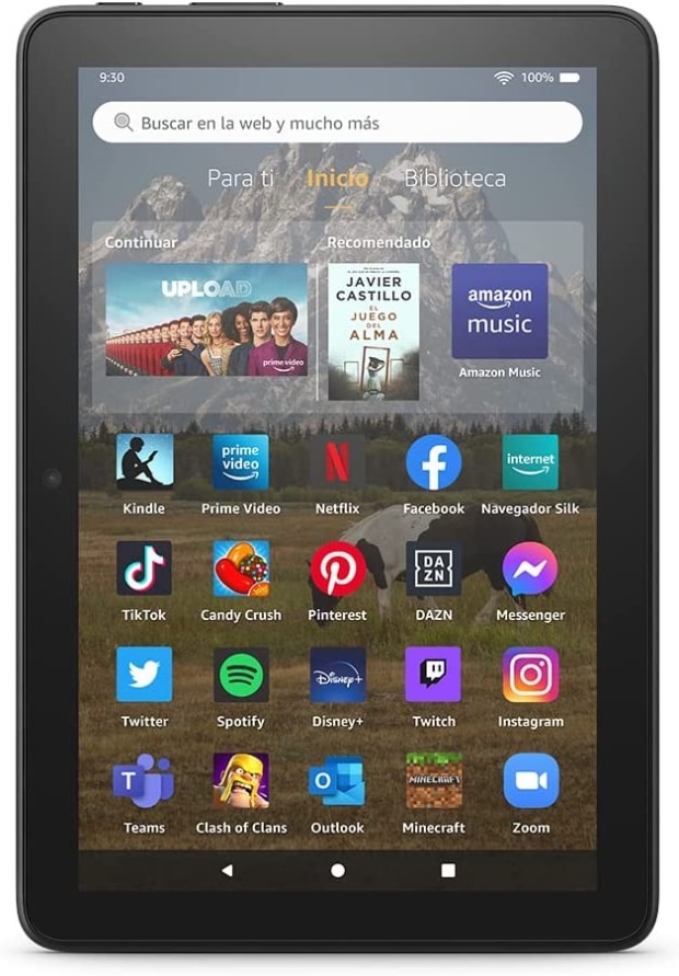 tablet Fire HD 8, con pantalla HD de 8 pulgadas