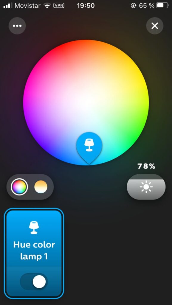 Personalizando las luces Philips con diferentes colores y escenas