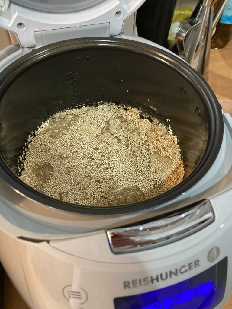 Arrocera digital de Reishunger: preparando arroz y quinoa