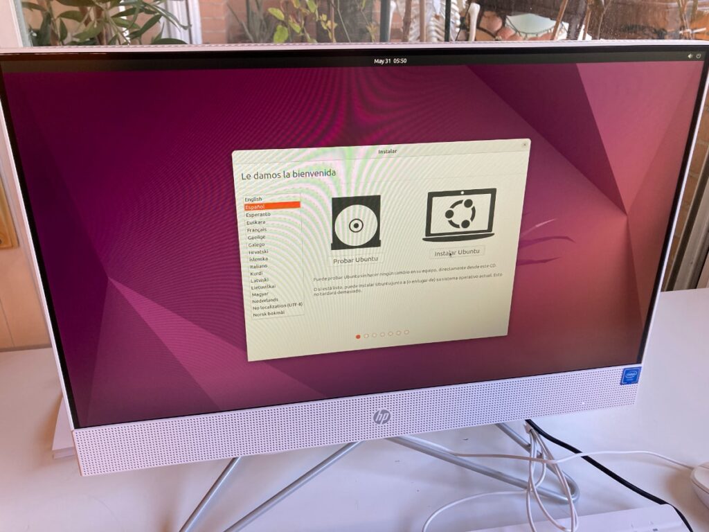 Instalación del sistema operativo Ubuntu en el HP All-in-One 22
