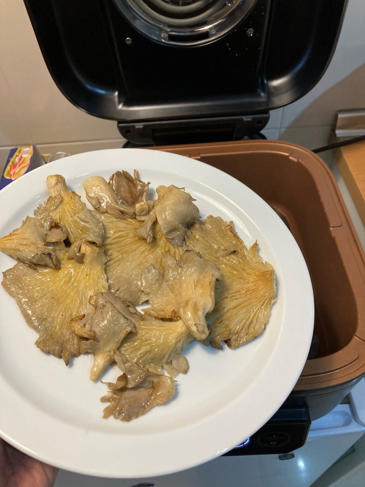 Russell Hobbs Satisfry Air & Grill XL probandola con varias recetas: setas