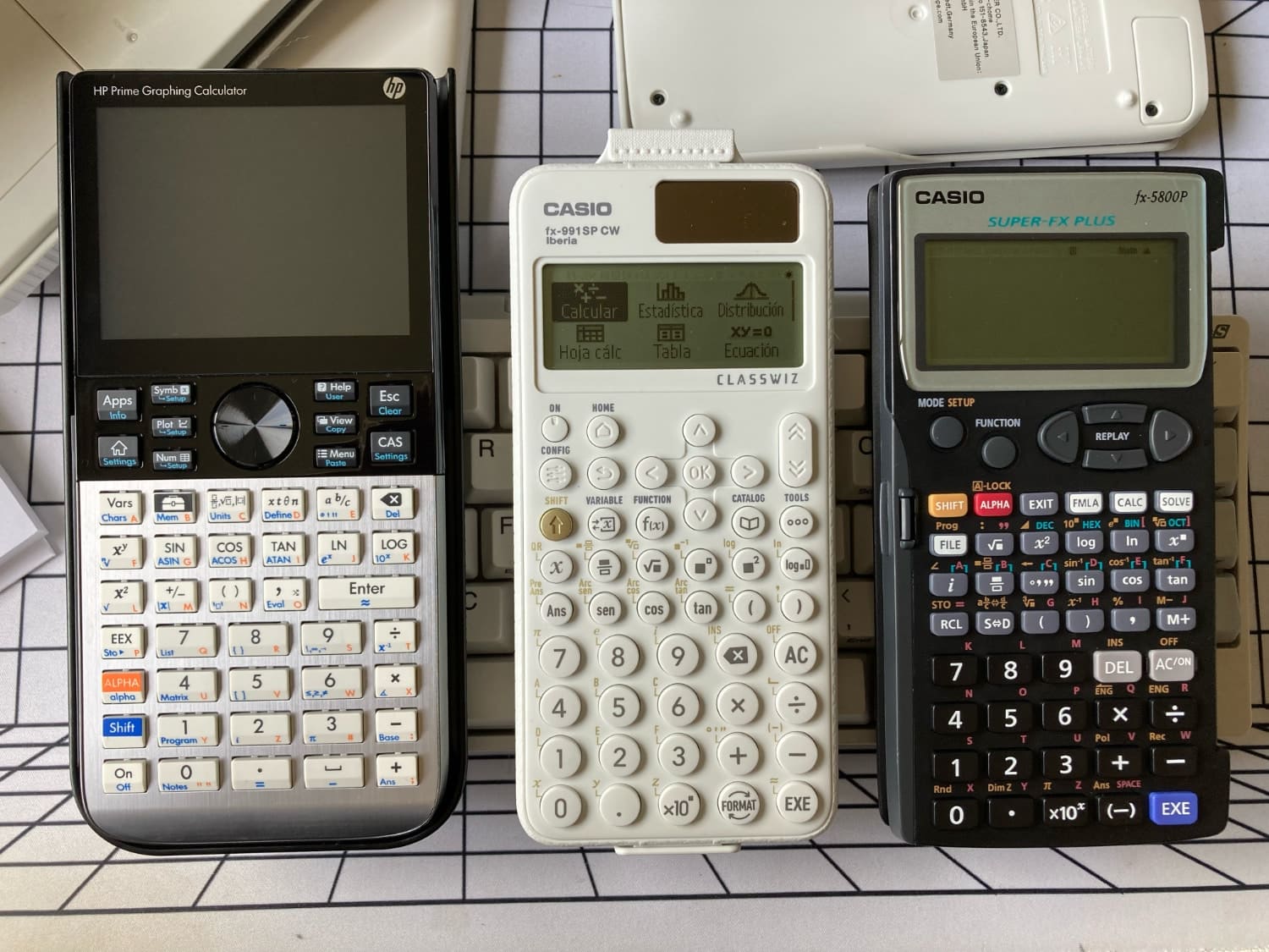 HP Prime vs Casio fx-991SP CW vs Casio fx5800P