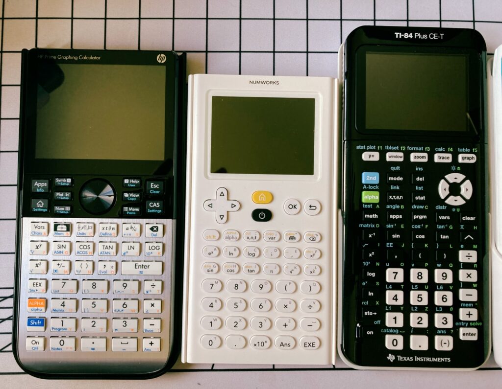 Calculadoras programables: HP Prime, NumWorks, Texas Instruments TI-84 Plus