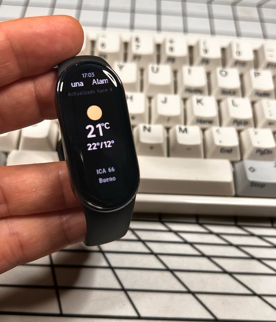 Xiaomi Mi Smart Band 8: pantallas de la pulsera fitness -clima