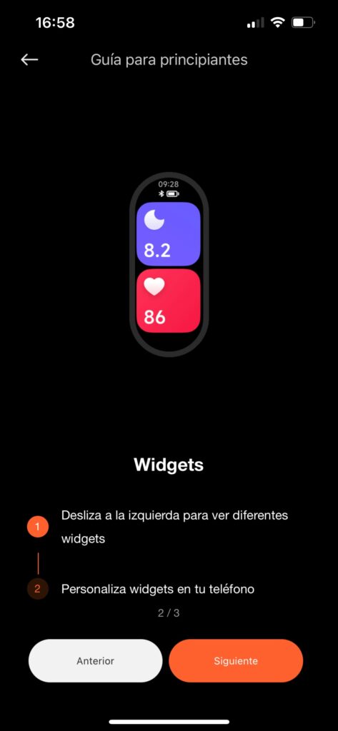 Xiaomi Mi Smart Band 8: tutorial APP con widgets