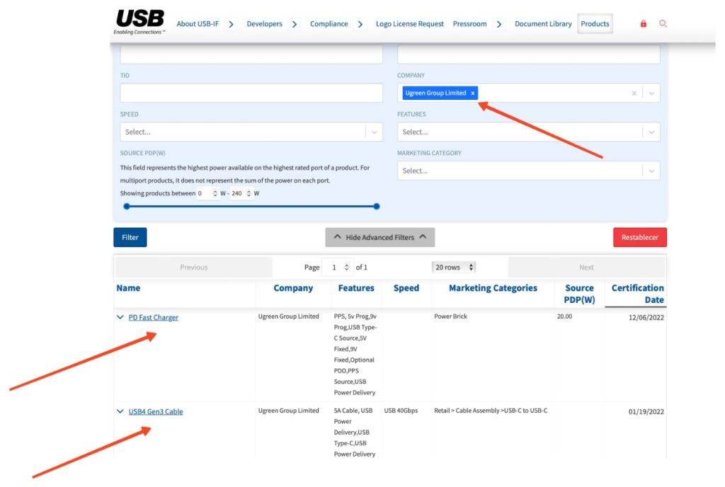 Ugreen Group Limited si aparece certificada como empresa en www.usb.org. Es una buena señal de la calidad de sus cables USB. 