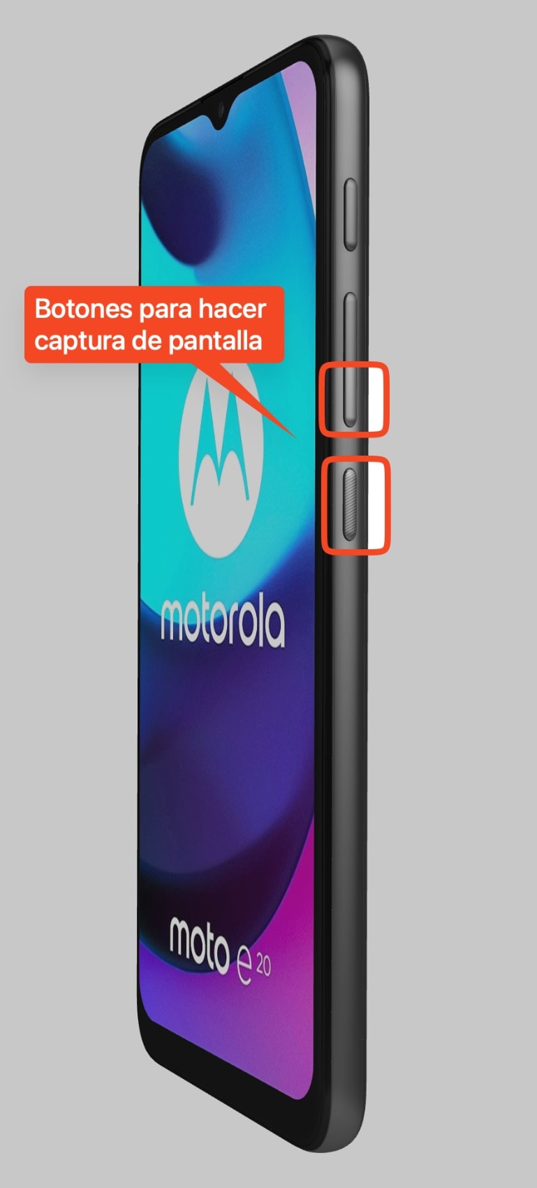 Botones para hacer captura de pantalla en el Moto E20: también en los otros modelos de Moto E. 