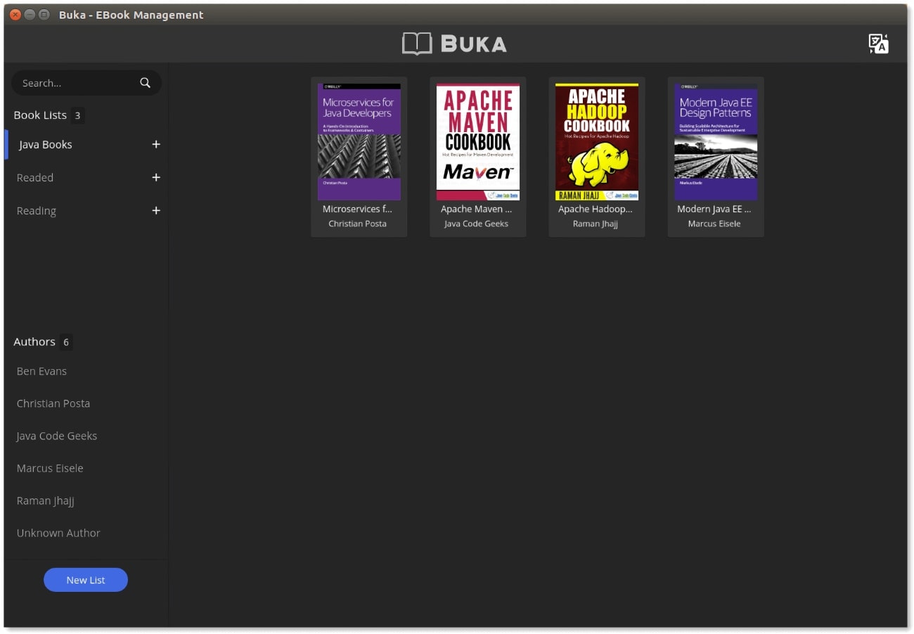 Gestionando y leyendo ebooks con Buka en Linux