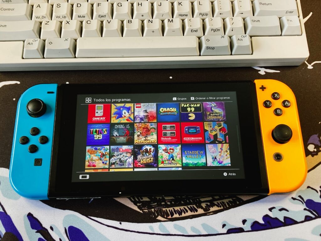 Galería de videojuegos en una Nintendo Switch de 2019, por Gouforit