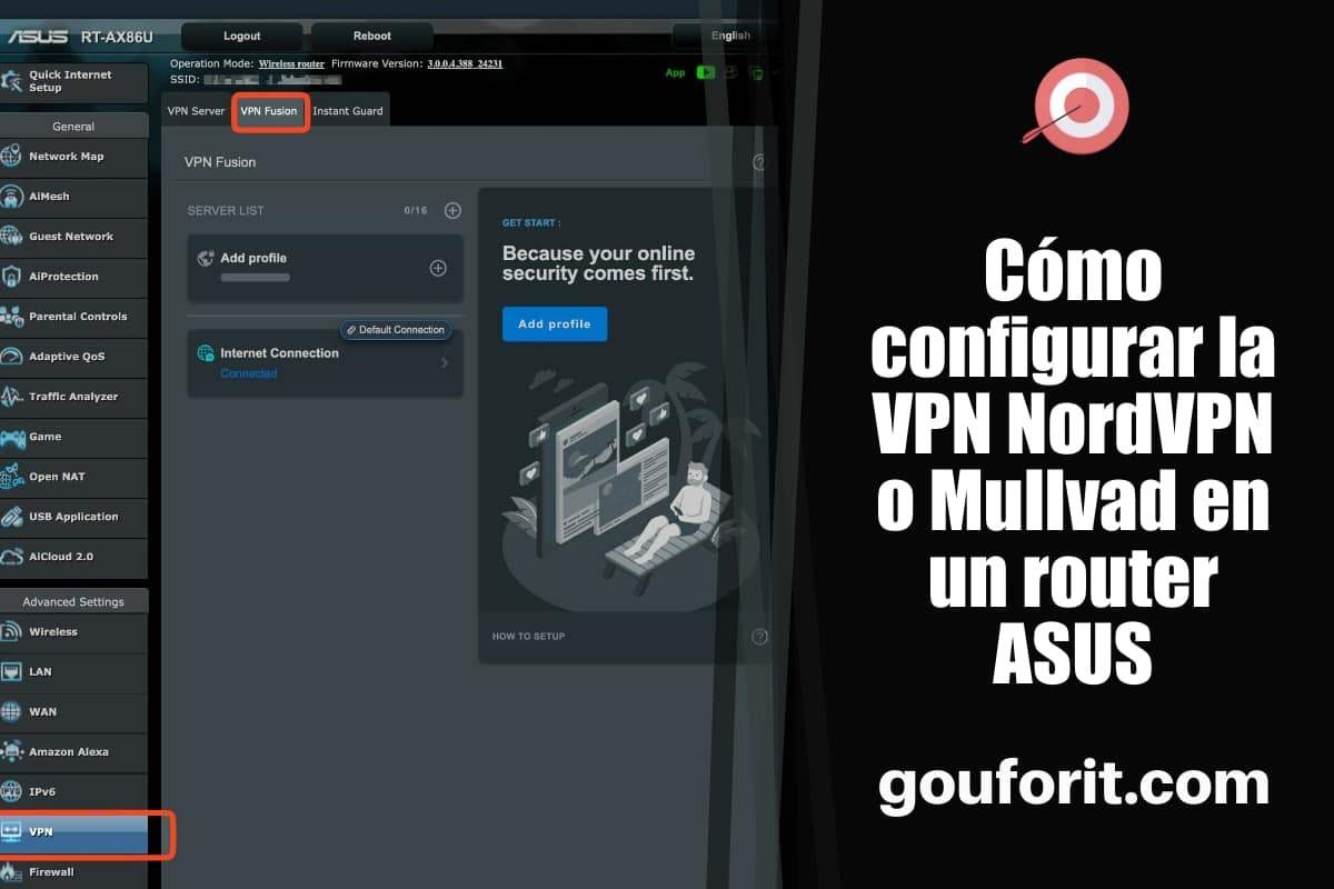 Cómo configurar la VPN NordVPN o Mullvad en un router ASUS