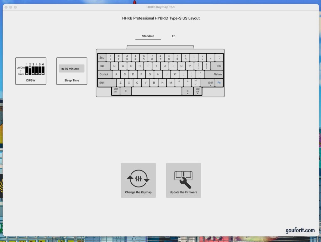 HHKB Hybrid Type-S: distribución de teclas y mapeo de las mismas con el programa de HHKB